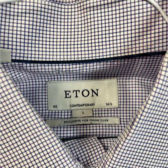 Beautiful Eton dress shirt with special blue buttons. Size 42/16.5/32 sleeves. - Picture 2 of 3